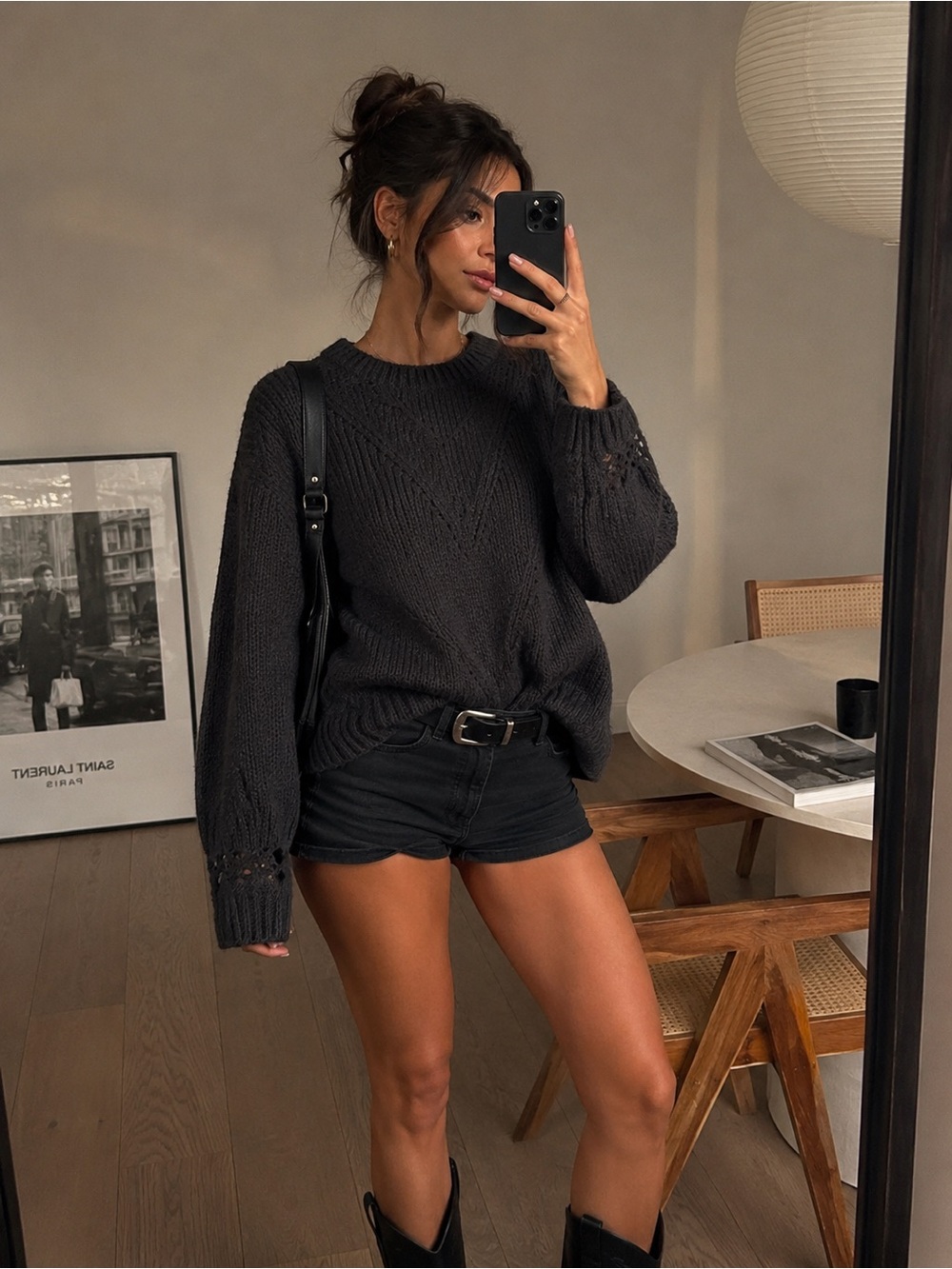 The Kooples Knit Sweater in Charcoal Black size 2